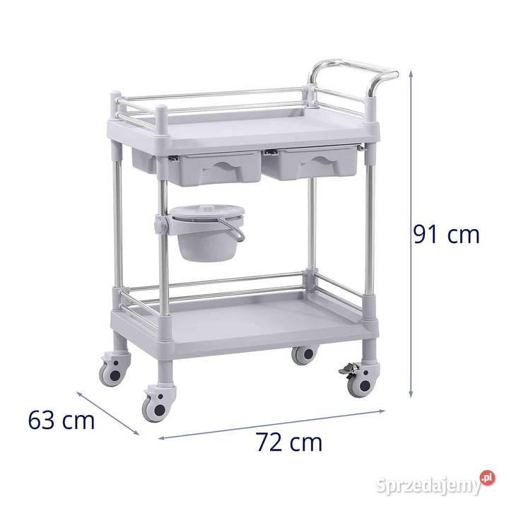 Wózek laboratoryjny 2 półki 53 x 38 2 szuflady