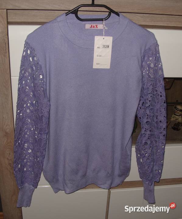 Wrzosowy sweterek JX Rękawki Gipiura ML wielkopolskie Rawicz