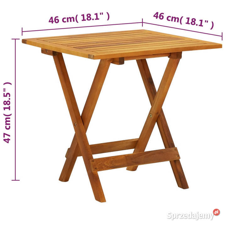 Stolik bistro 46x46x47 lite drewno akacjowe Warszawa sprzedam