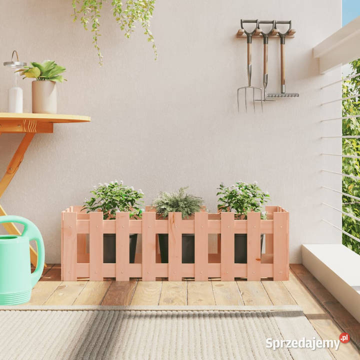 Rabata ogrodowa z płotkiem 100x30x30 lite drewno Warszawa sprzedam