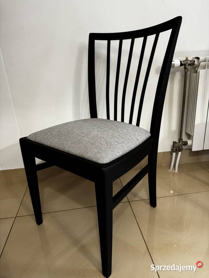 Krzesła 4 art deco stylowe renowacji czarne Sulbiny