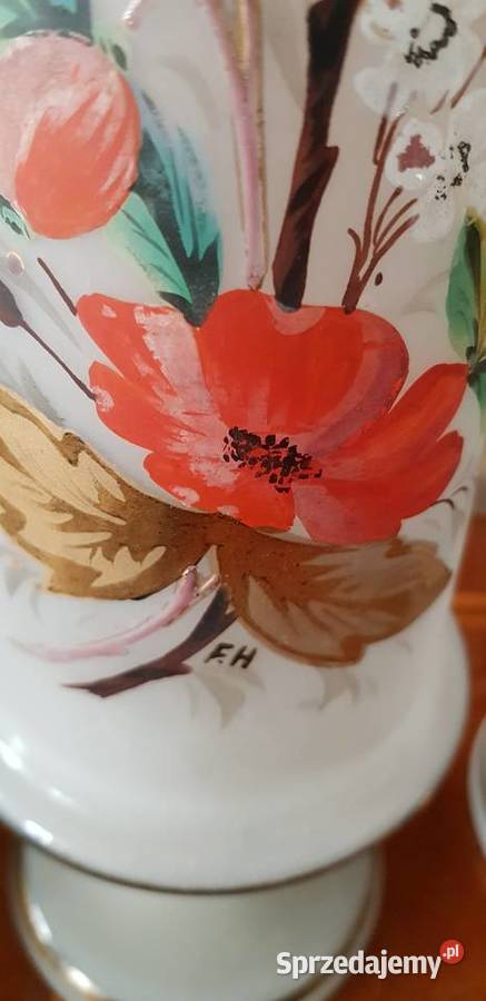 Wazon szklany secesja Heckert antyk sygnowany Orneta