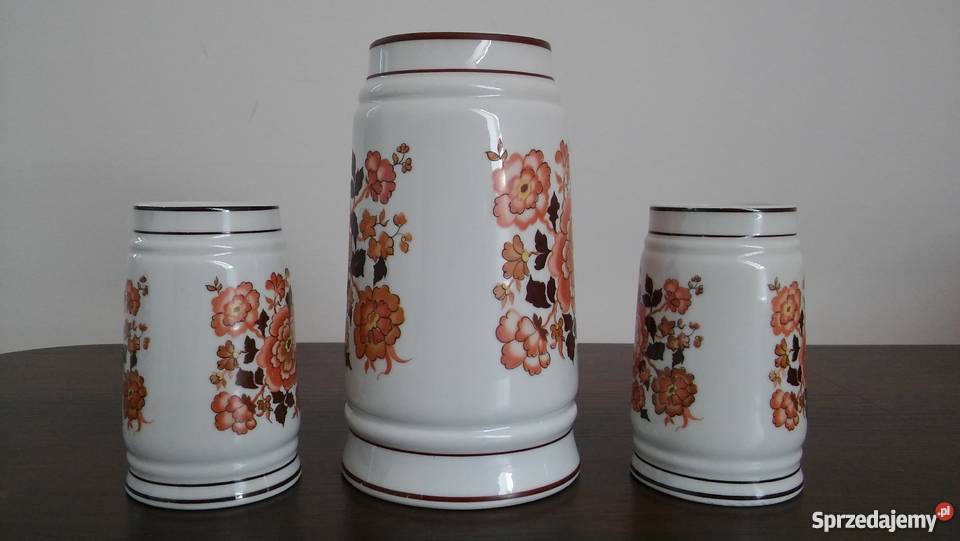 Porcelanowe kufle LIPPELSDORF 1877 GDR zestaw Tarczyn sprzedam