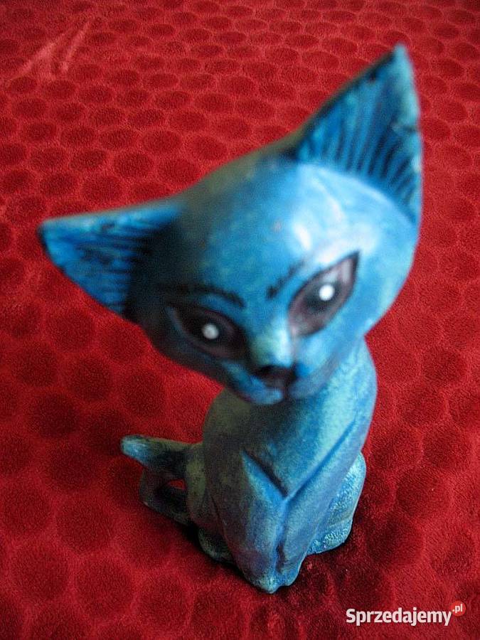 KOT Drewno Stara Figurka rzeźba 31 x 12 x 6 Siedlce