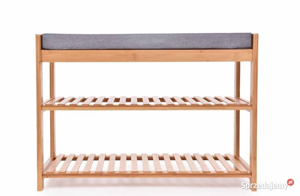 BAMBUSOWA PÓŁKA NA BUTY ŁAWKA z tapicerowanym Warszawa sprzedam