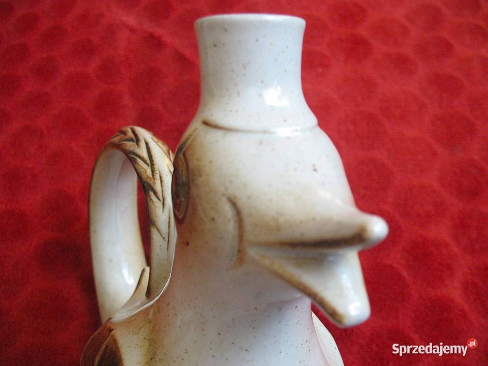 Wazon karafka ptak z 1960 roku 23 x 17 x 9 beżowy Siedlce