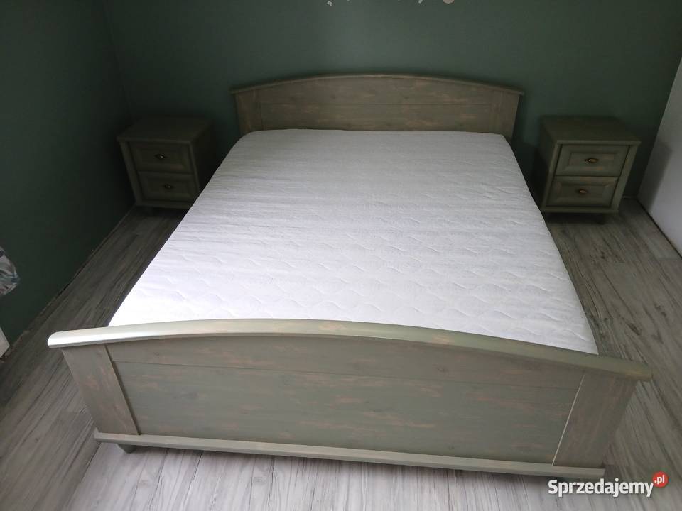 Łóżko 140x200 z materacem 2 szafki nocne stan Nowa Wieś Malborska