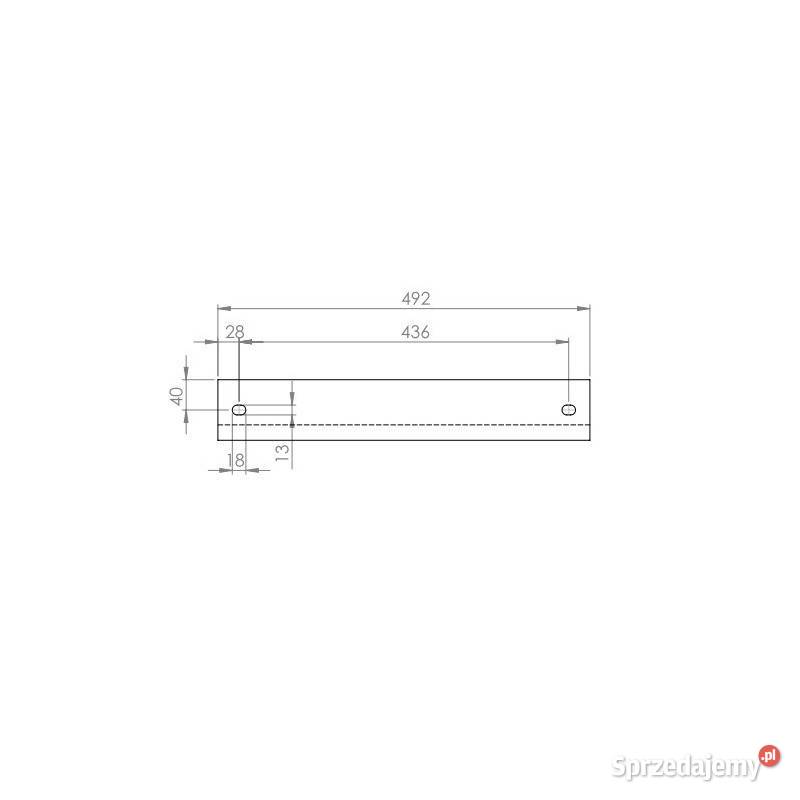 Nóż wału uprawowego 492x80x8 mm średnica otworu Kamionna