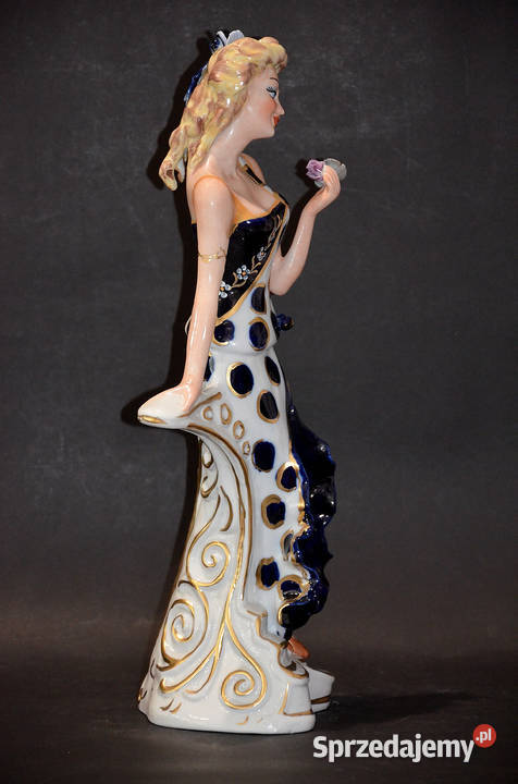 Porcelana Roceram figurka PAULA kobalt ok 41 Środa Wielkopolska