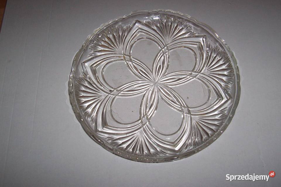 Szklana patera śr 24 PRL Kraków