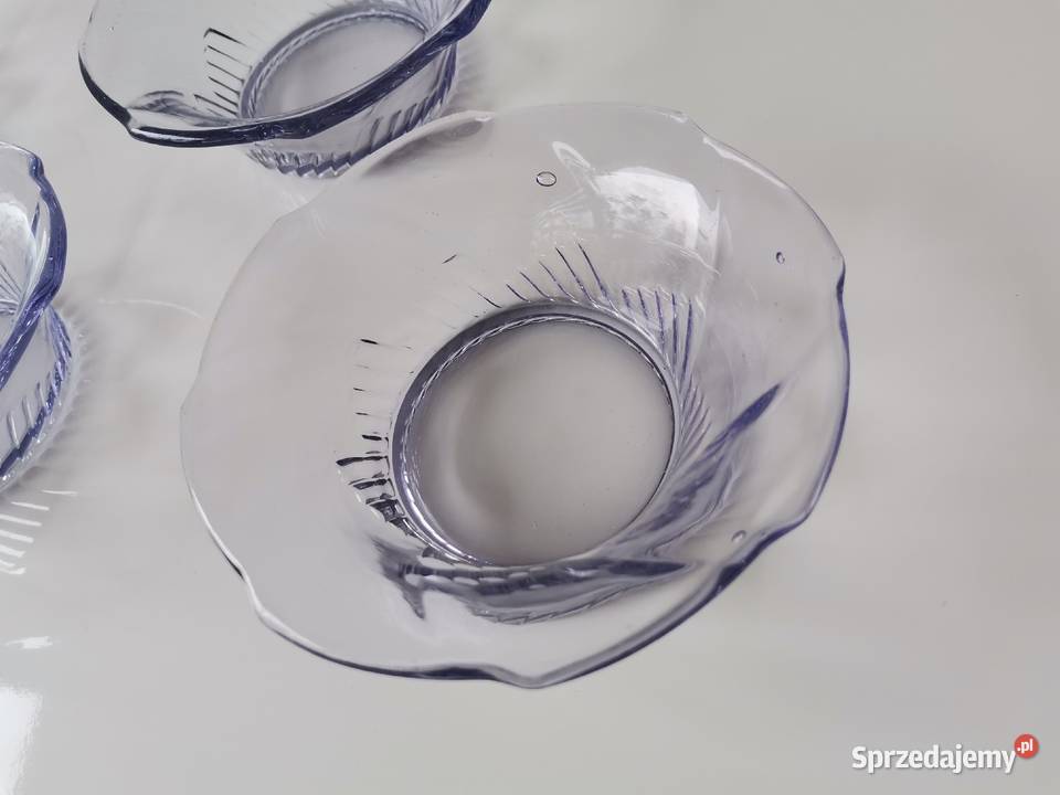 Stare fioletowe 4 miseczki szkło Art Deco śląskie Katowice sprzedam