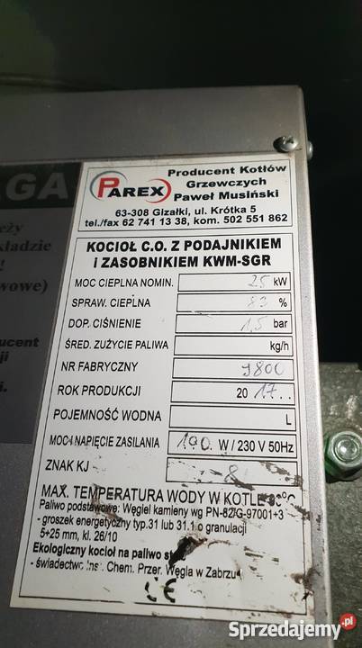 Piec centralnego ogrzewania Łapy