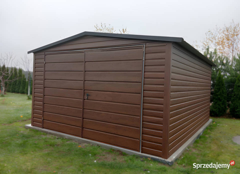 Garaż blaszany dwuspadowy 35x4m drewnopodobny Kielce