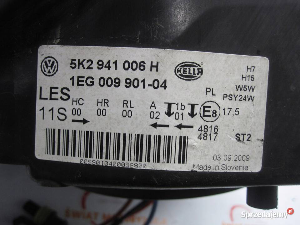 VW GOLF VI 09r lampa prawa przód 5K2941006H Kielce