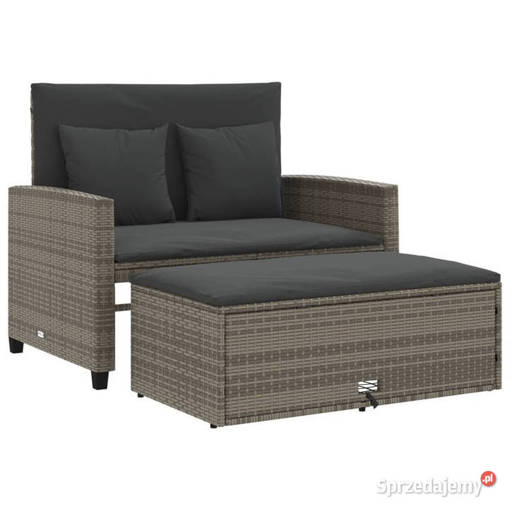 Sofa ogrodowa z poduszkami 2osobowa szara Warszawa