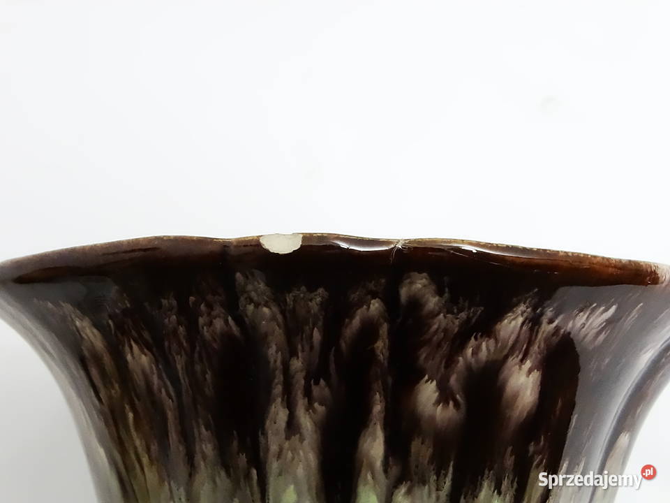 Wazon ceramiczny dekoracyjny ręcznie szkliwiony Biłgoraj