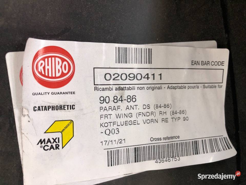AUDI 80 B2 COUPE 081978091986 Błotnik przedni