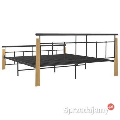 vidaXL Rama łóżka metal i drewno dęboweSKU324902 Ramy i stelaże Warszawa