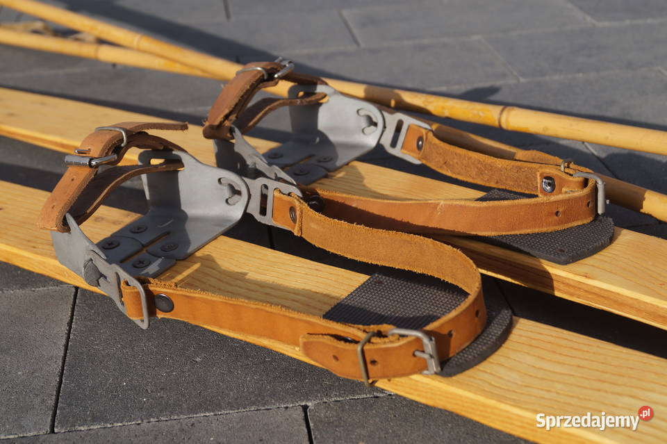 Stare narty jesionowe 155 kijki w komplecie podkarpackie Pruchnik