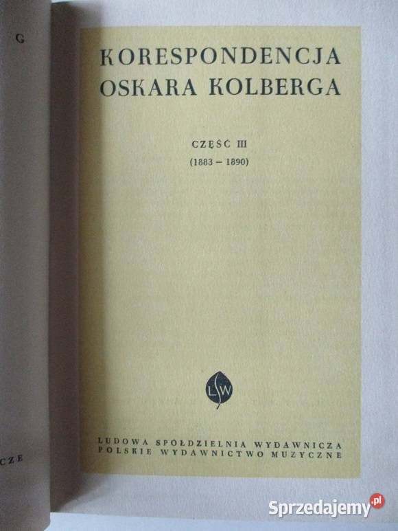 OKolberg DziełaKorespondencja etnografia folklor Łódź sprzedam