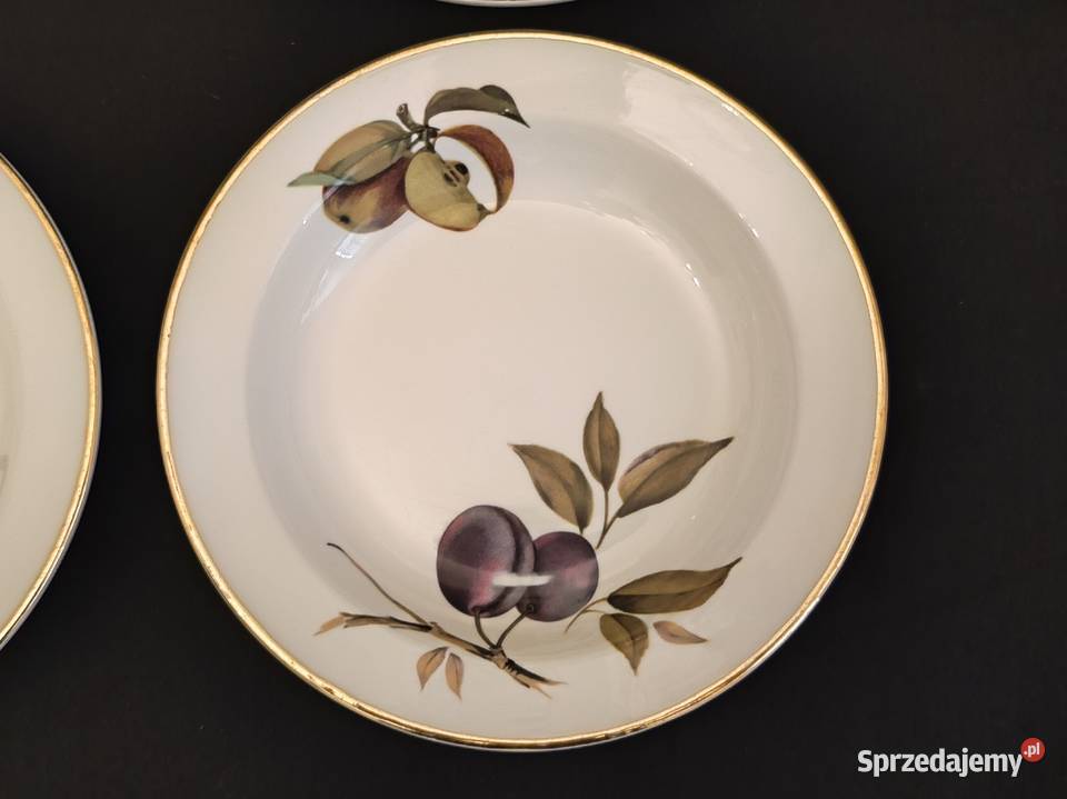 Talerz głęboki angielski Royal Worcester Evesham Porcelana i szkło