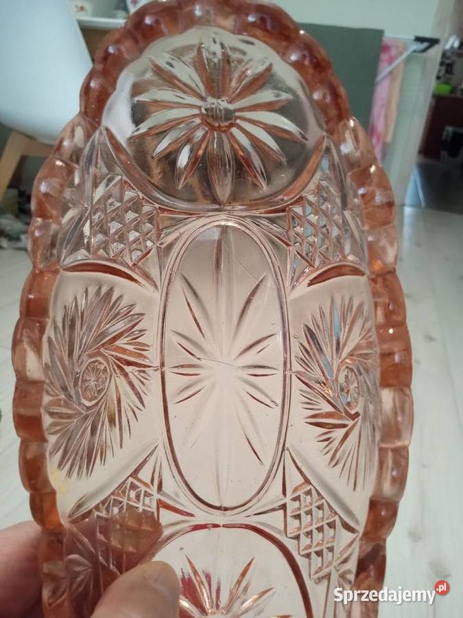 Żardinieragondola w kolorze Rozalinowym PRL Porcelana i szkło Mysłowice
