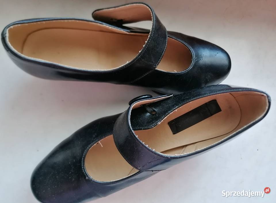 Czarne skórzane półbuty 37Moda Italia łódzkie Łódź