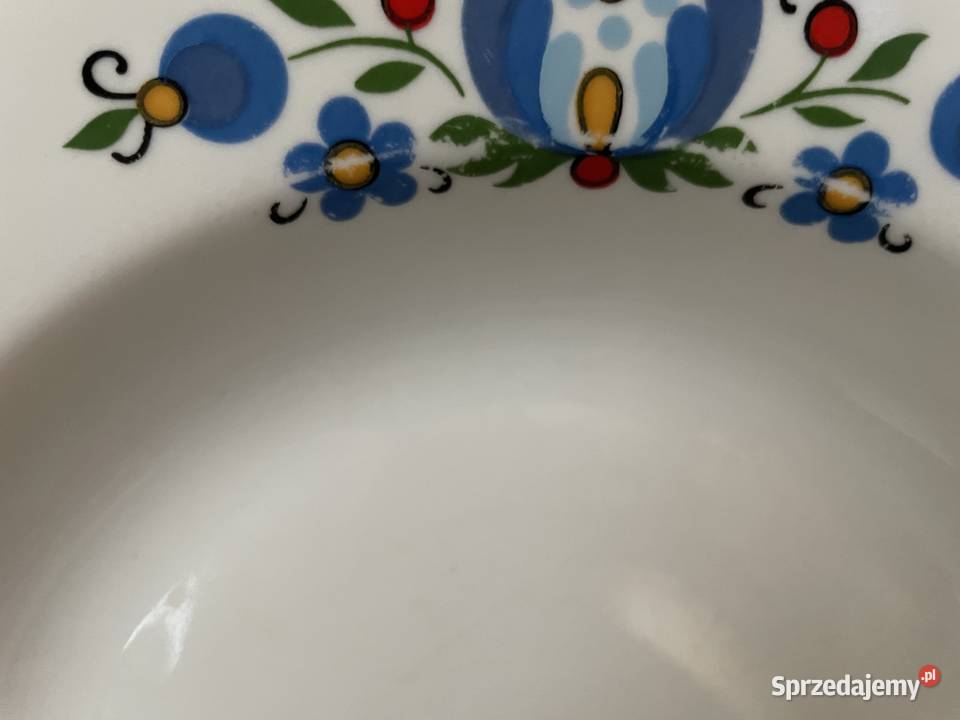 Lubiana wzór kaszubski talerz obiadowy PRL Antyki, Sztuka, Kolekcje pomorskie Pruszcz Gdański