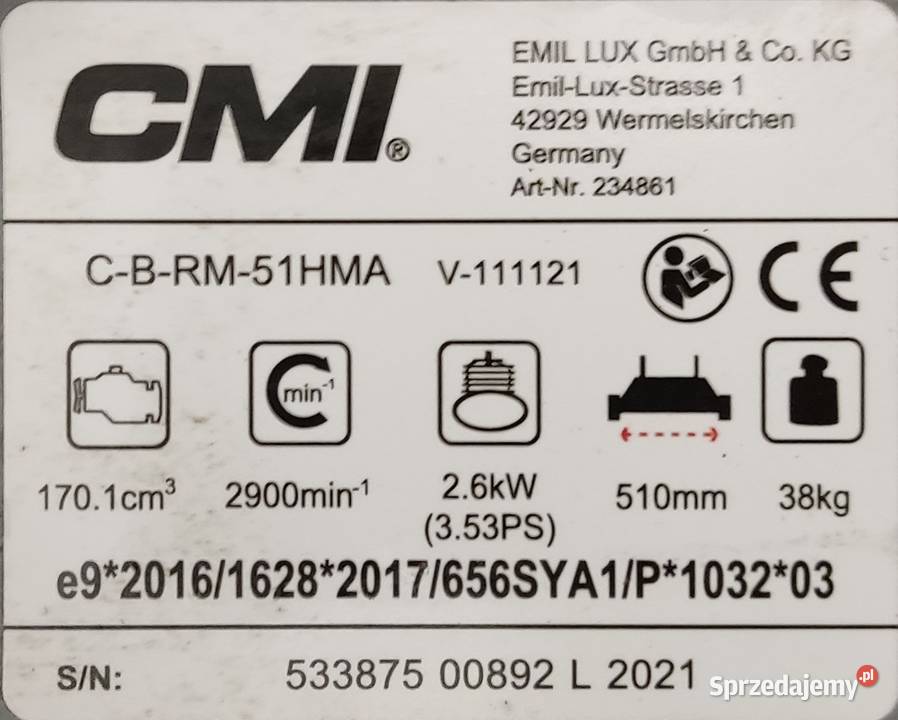Kosiarka spalinowa 170ccm z napędem Jędrzychów
