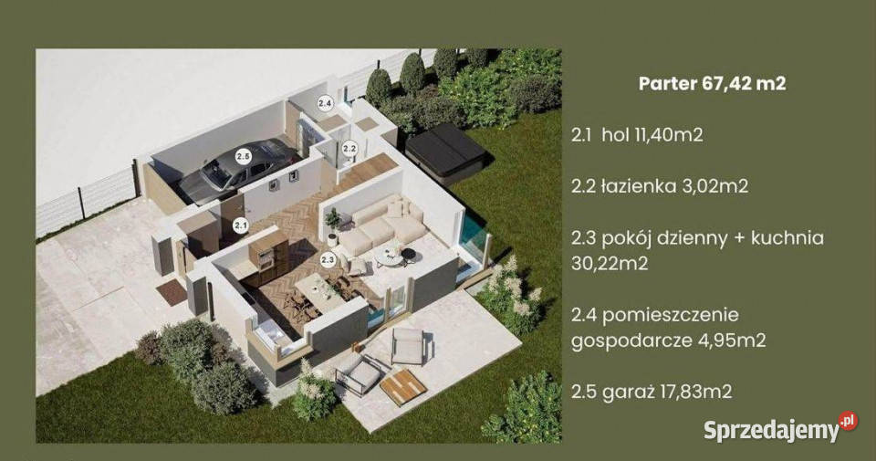 Brzezie nowy bliźniak z garażem Liczba pokoi 4 sprzedam