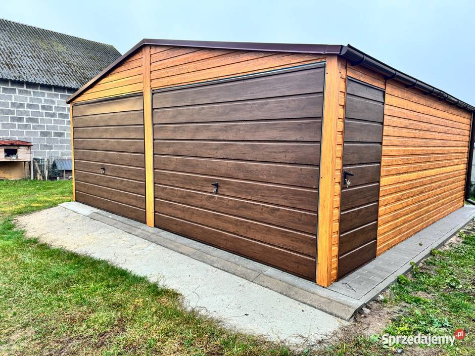 Garaż blaszany 4x7 producent montaż czarny złoty Sprzedaż