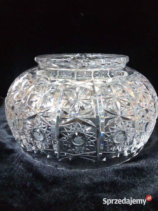 duża kryształowa misa vintage PRL Częstochowa