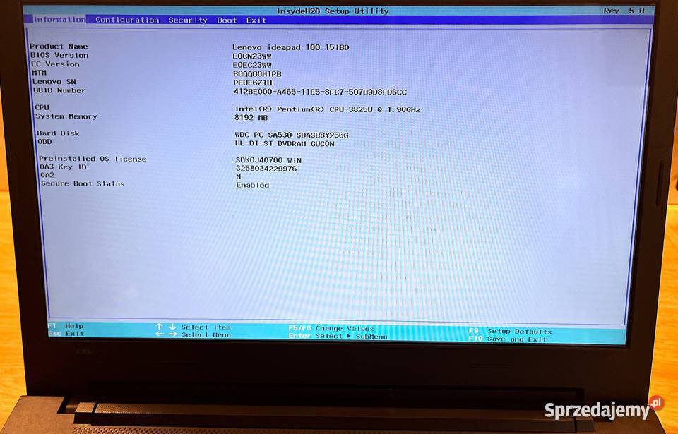 Lenovo IdeaPad 100 8GB RAM SSD 256GB NVIDIA Matryca LED  mazowieckie Szydłowiec