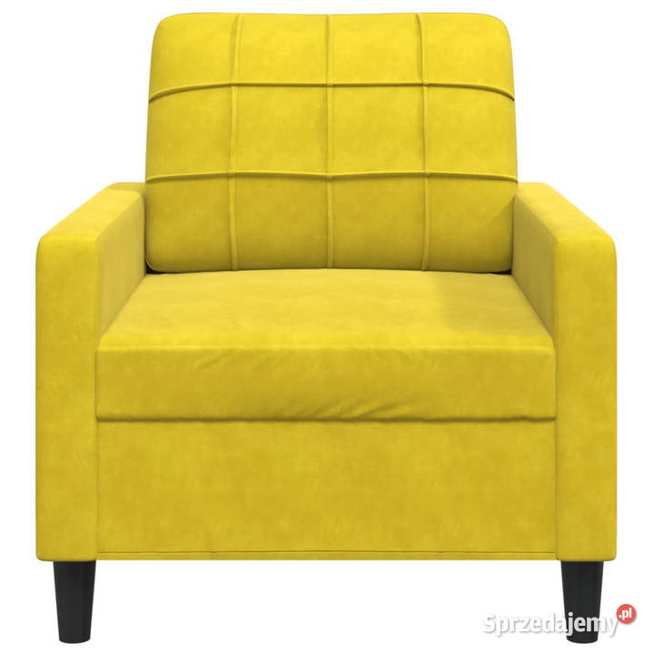 Fotel żółty 60 obity aksamitem WM4007610