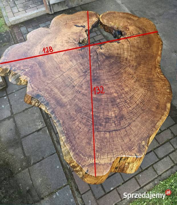 Stół z naturalnego drewna dębowego ręcznie Borowy Młyn