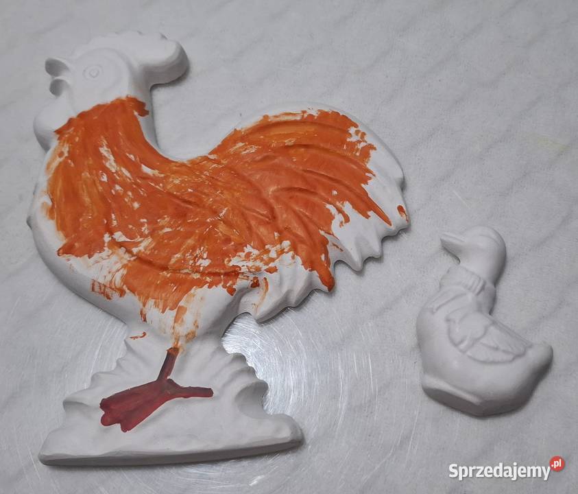 Kogut i kaczka z masy porcelanowej 17 7 Dziecka Czeladź
