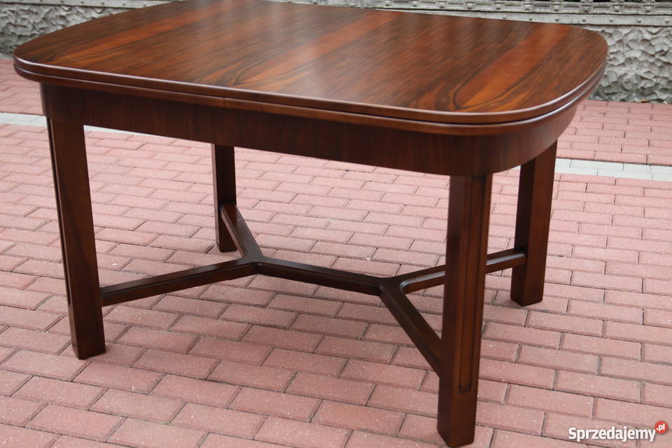 Stół stary artdeco rozkładany zgrabny okazja Swarzędz