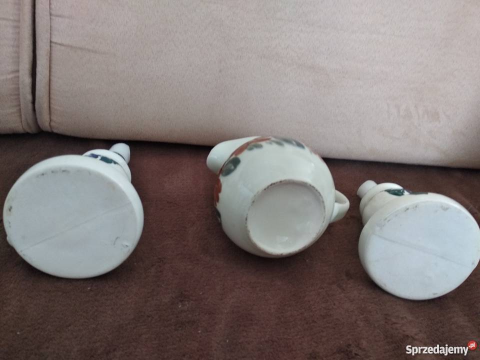świeczniki ręcznie malowane i dzbanek komplet Poznań