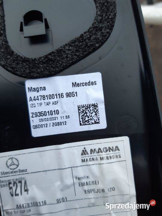 Lusterko lewe prawe manualne Mercedes Vito A447 sprzedam