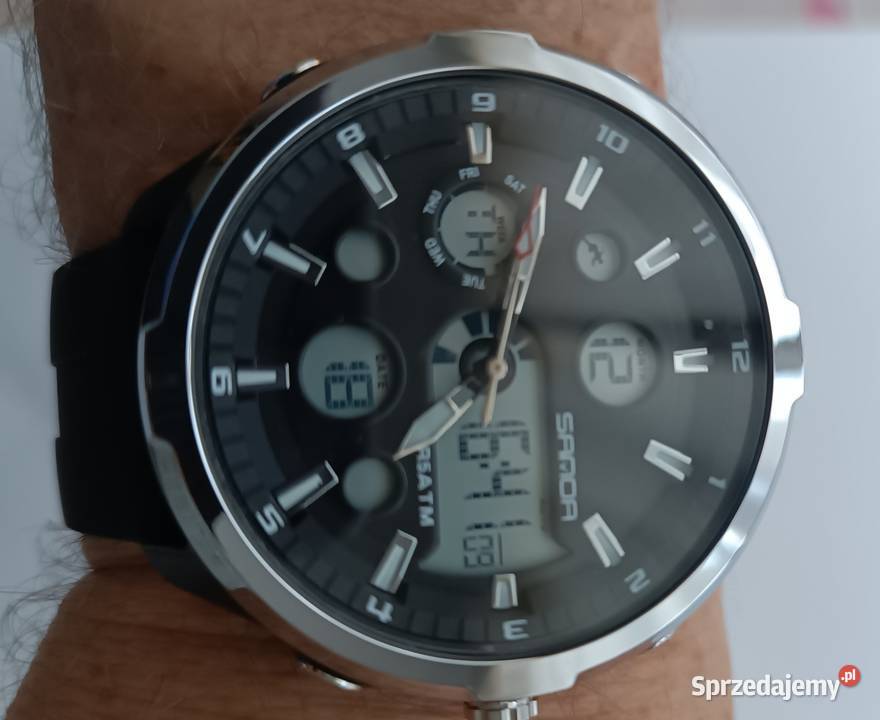 Zegarek męski analogowocyfrowy duża tarcza modny Zegarki i Biżuteria Chrzanów sprzedam