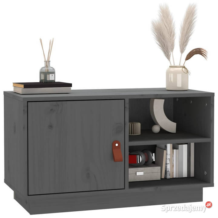 Szafka pod TV szara 70x34x40 lite drewno sosnowe Warszawa