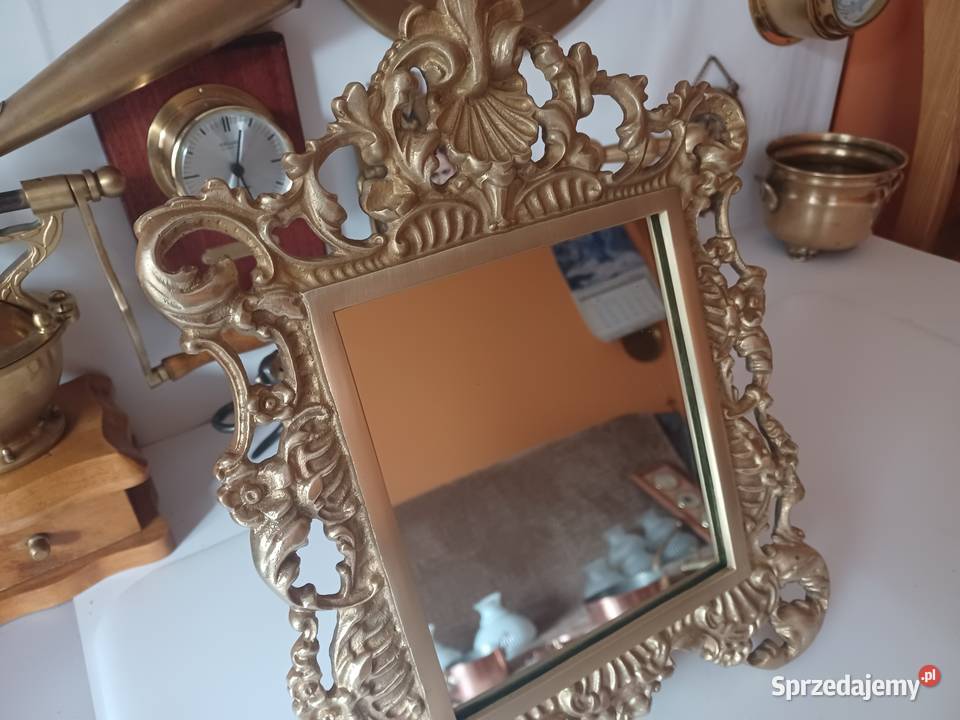 Lustro w mosiężnej ramie stojące Kolekcja Poznań