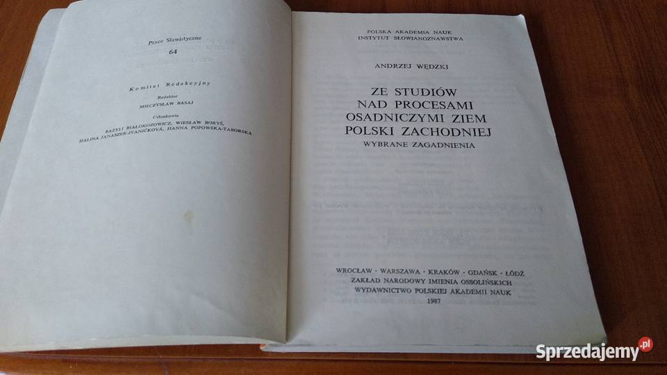 Ze studiów procesami osadniczymi ziem Polski