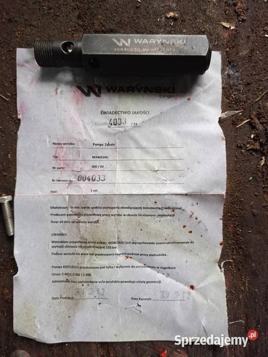 Pompa hydrauliczna podnośnika wzmocniona ursus kujawsko-pomorskie