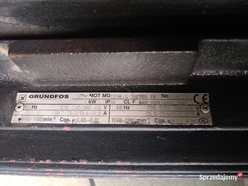 Silnik marki Grundfos 75 kW Pozostałe Piotrków Trybunalski sprzedam