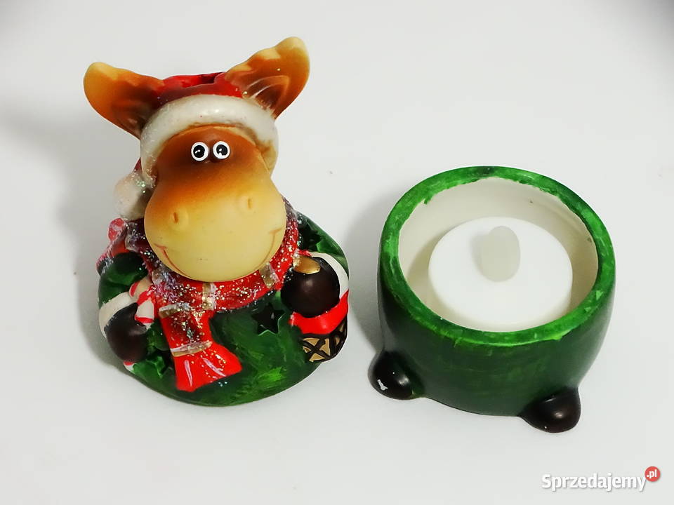 Zimowa figurka lampion porcelanowy dekoracja Biłgoraj