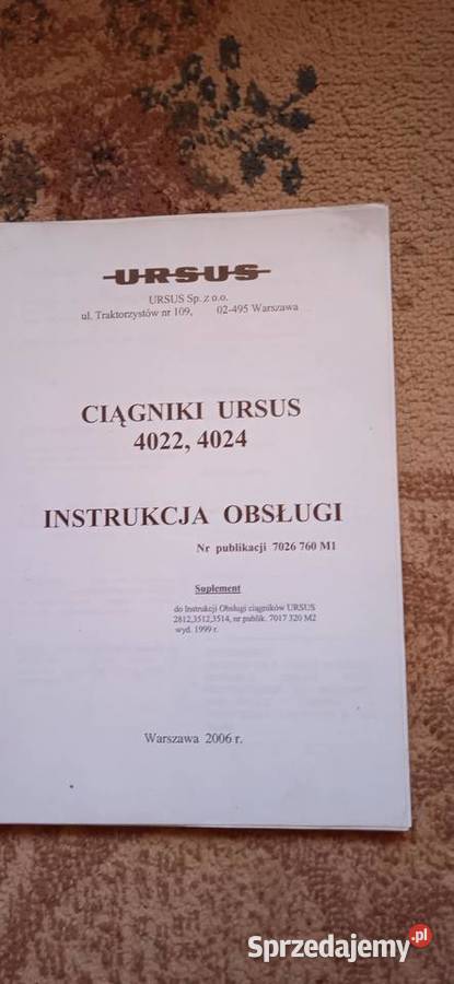 Instrukcja obsługi ciągnika Ursus 40224024 Lublin