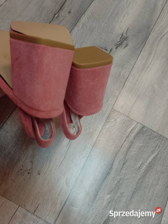 3940 Różowe czółenka wieczorowe z odkrytą piętą Kraków