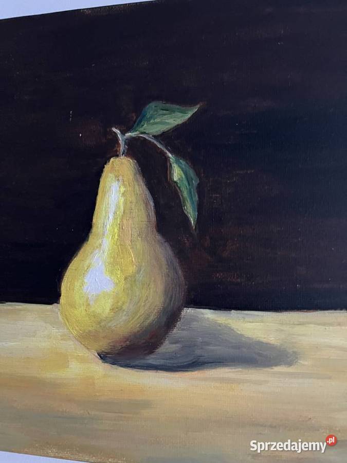 Gruszka w świetle obraz olej na płótnie Format brązowy lubuskie Świebodzin