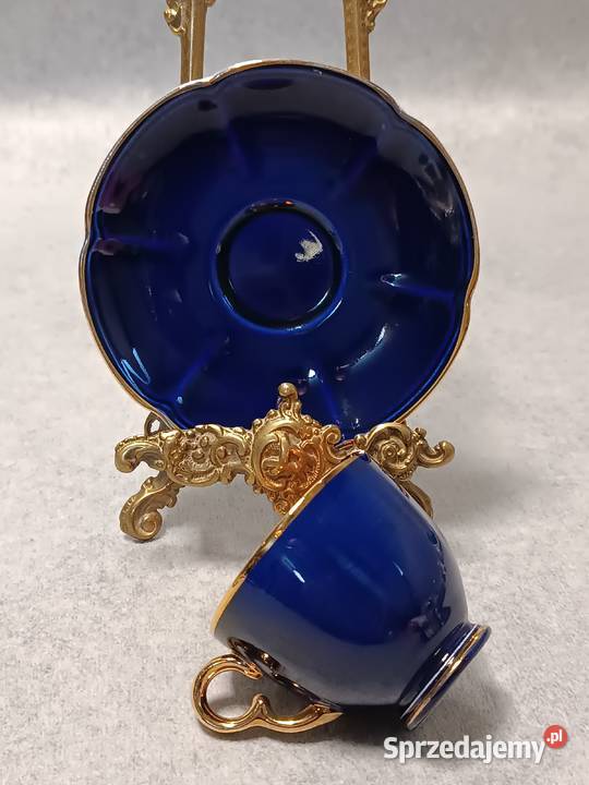 CROWN DEVON Fieldings Kobaltowa Filiżanka Duet pomorskie Gdańsk